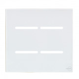 Placa p/ 4 Interruptores 4x4 - Novara Glass Branco